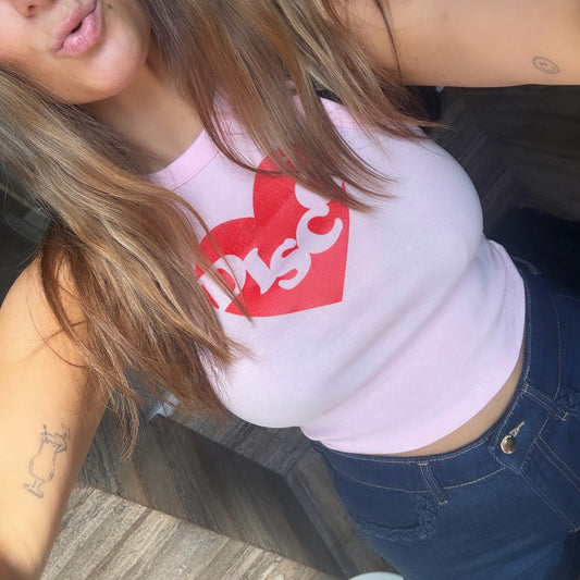 DISCO HEART Baby Crop Vest