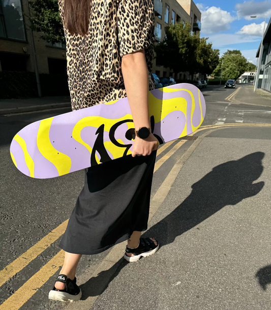 SMILEY CARTOON SKATEBOARD - Hand Painted Skate Deck
