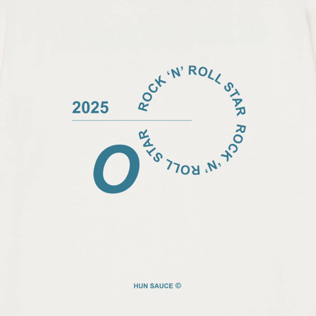 ROCK "N" ROLL T-Shirt, Couldn’t let the Oasis comeback tour slide without dropping a tee to mark the moment. No frills. Heavyweight white cotton, oversized fit, and bold teal graphics.