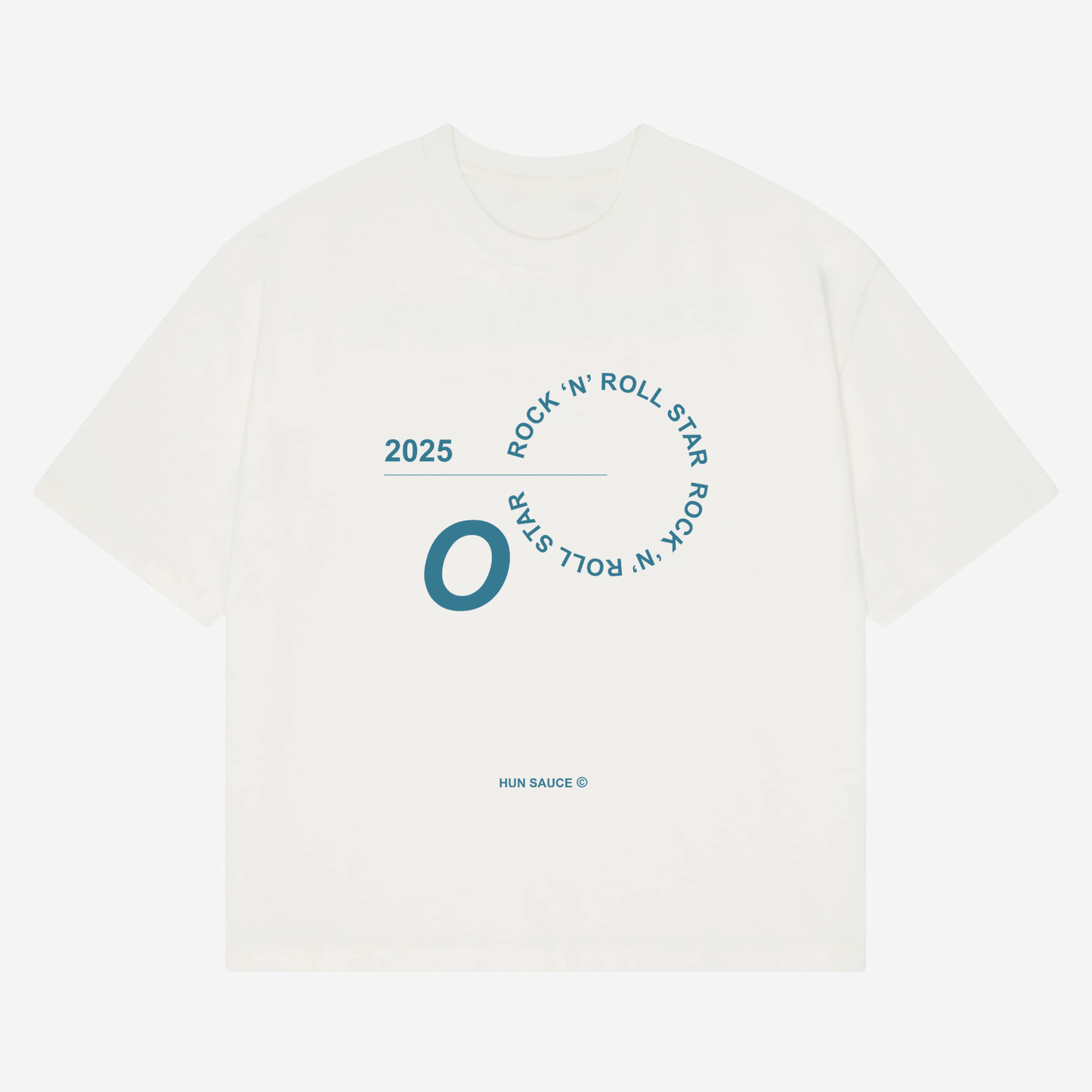 ROCK "N" ROLL T-Shirt, Couldn’t let the Oasis comeback tour slide without dropping a tee to mark the moment. No frills. Heavyweight white cotton, oversized fit, and bold teal graphics.