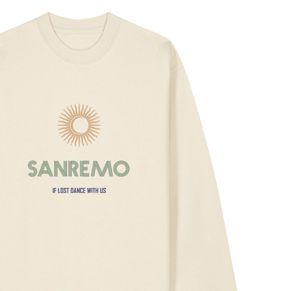 SANREMO Sweater, Bold Moon Graphic design, Cosy Sweater in cream - Hun Sauce