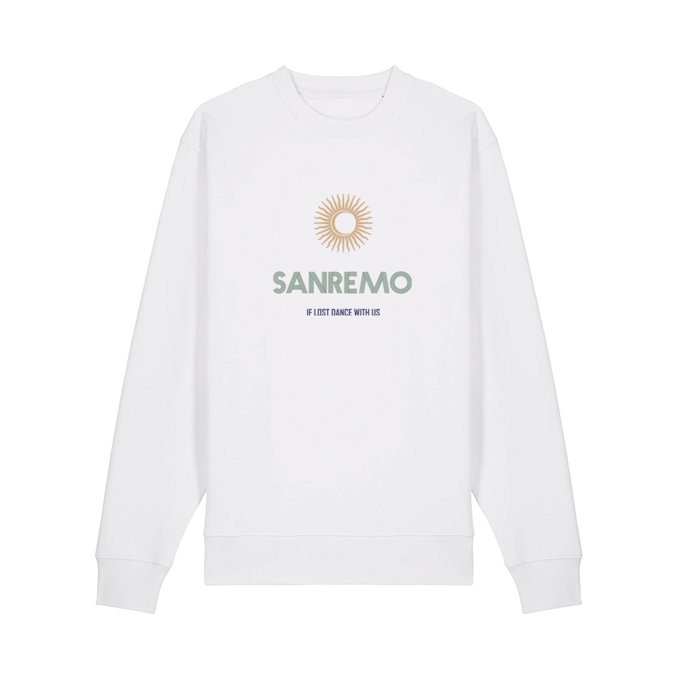 SANREMO Sweater, Bold Moon Graphic design, Cosy Sweater in white - Hun Sauce
