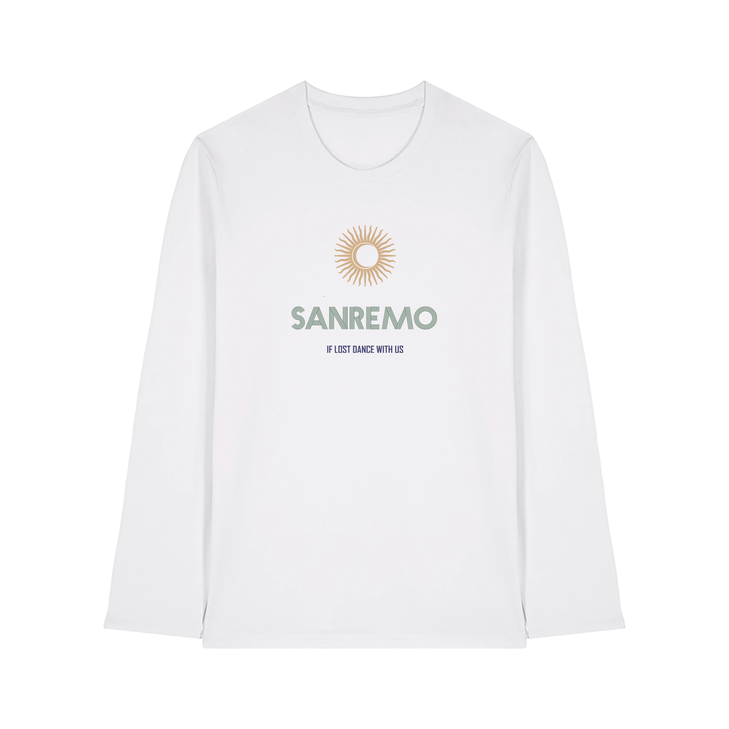 SANREMO Long Sleeve T-Shirt - Hun Sauce. Retro graphic t-shirt in white