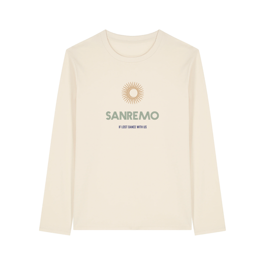 SANREMO Long Sleeve T-Shirt - Hun Sauce. Retro graphic t-shirt in cream