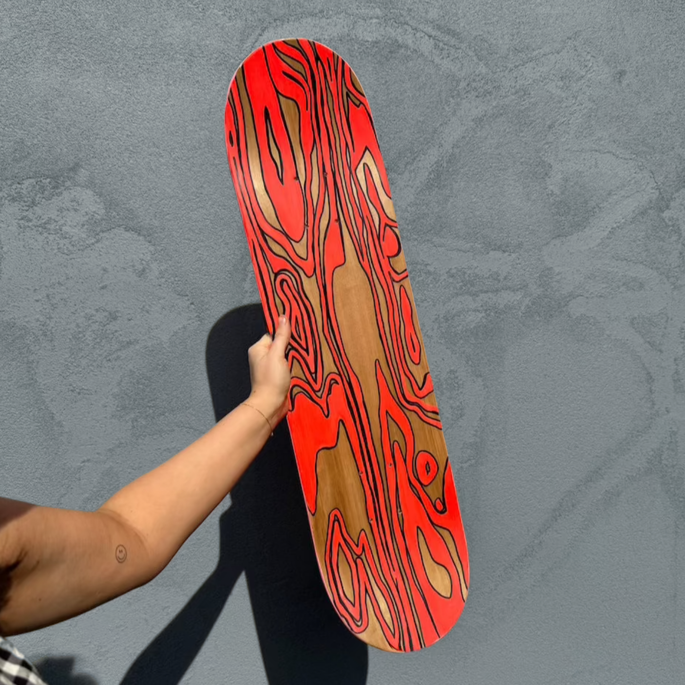 PATTERN SKATEBOARD - Hand Painted Skate Deck - Hun Sauce