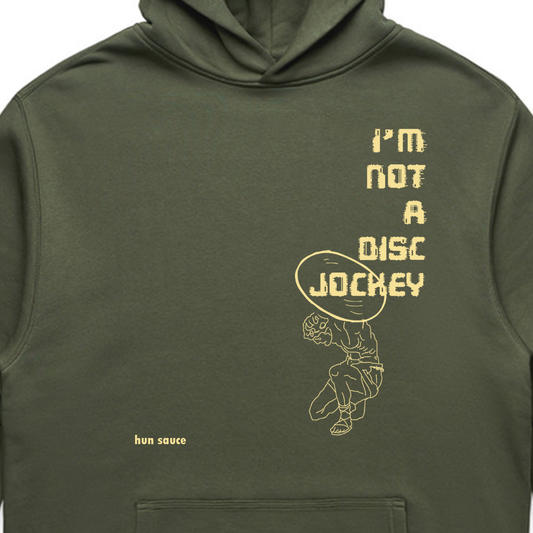 I'M NOT A DJ Hoodie, Rave Relaxed Fit Hood Streetwear, by Hun Sauce