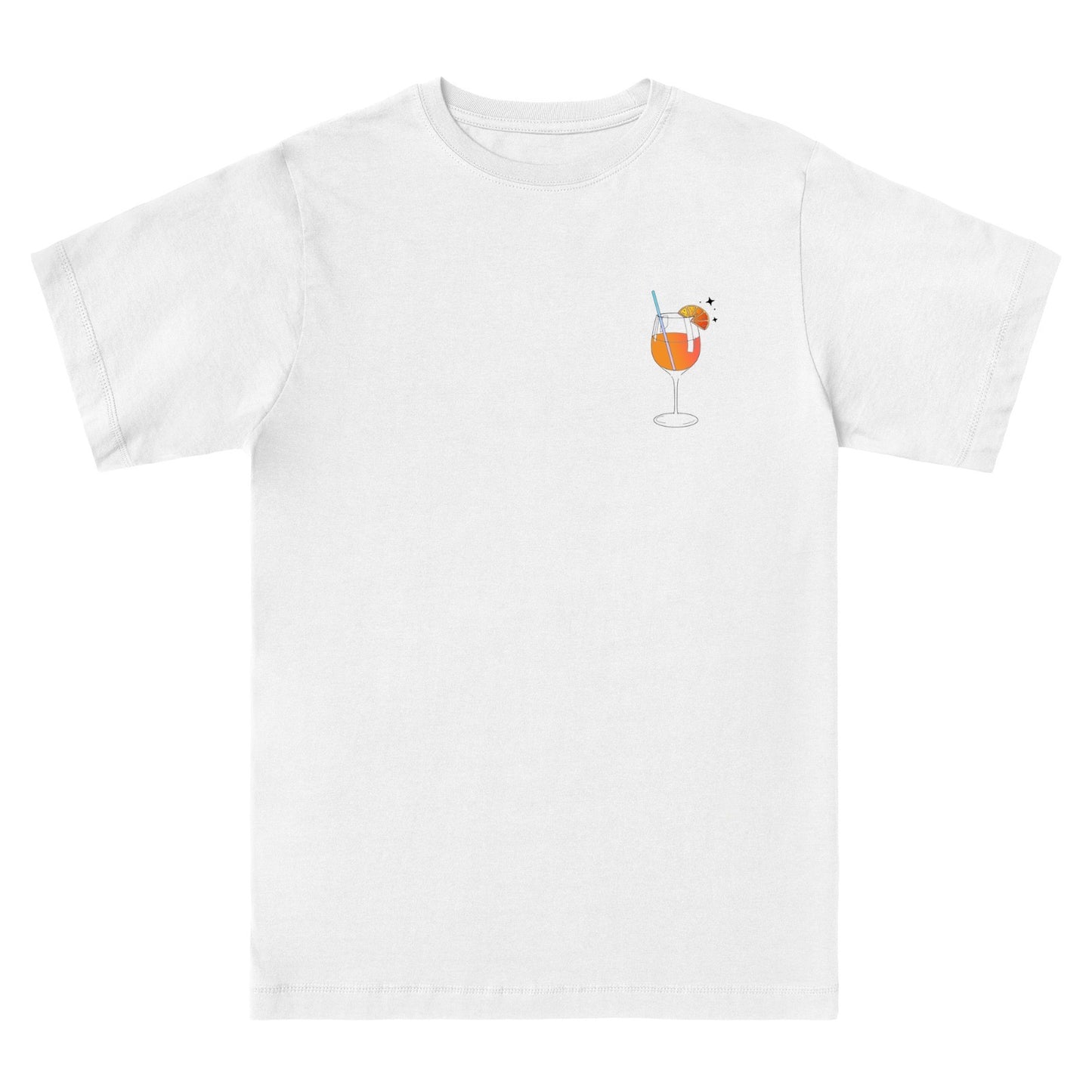 Aperol Spritz White Summer Cocktail T-Shirt, for cocktail lovers, custom made design - Hun Sauce