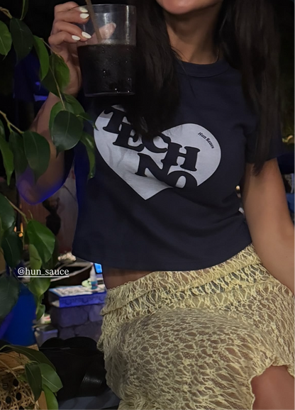 TECHNO HEART Baby Crop Top