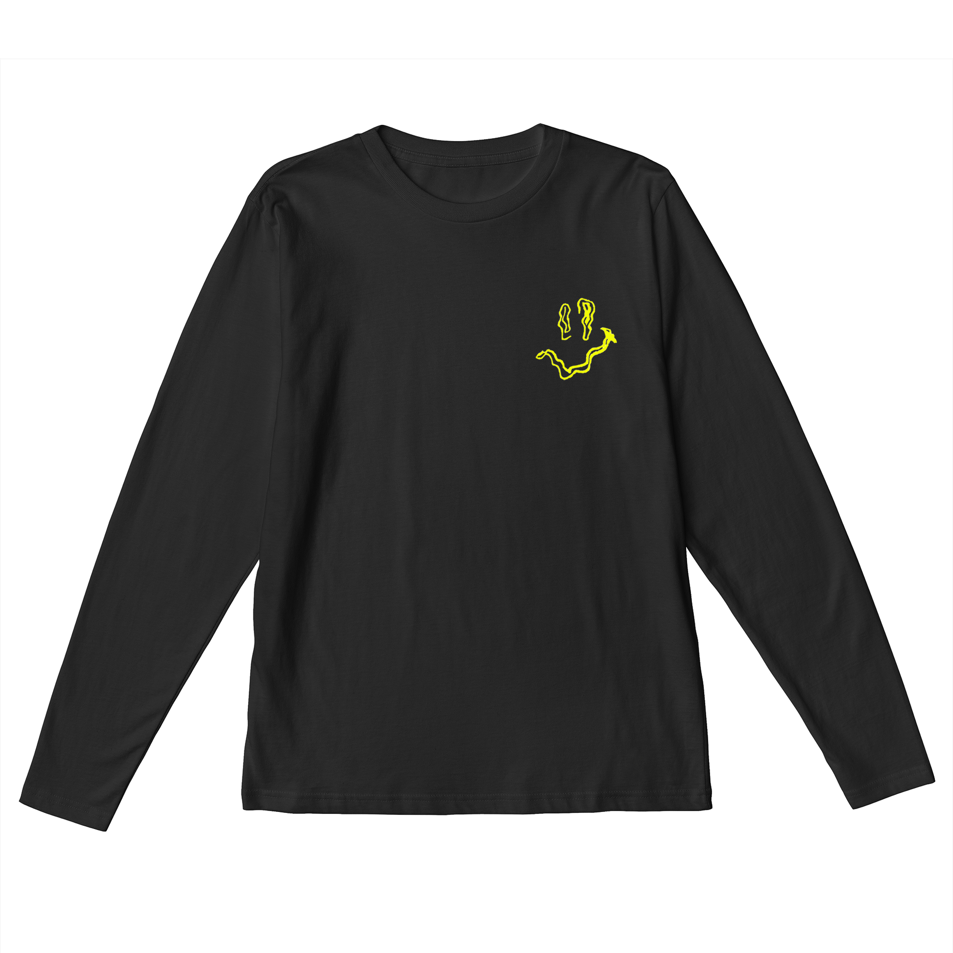 SMILEY Yellow Embroidery Long Sleeve T-Shirt - Hun Sauce