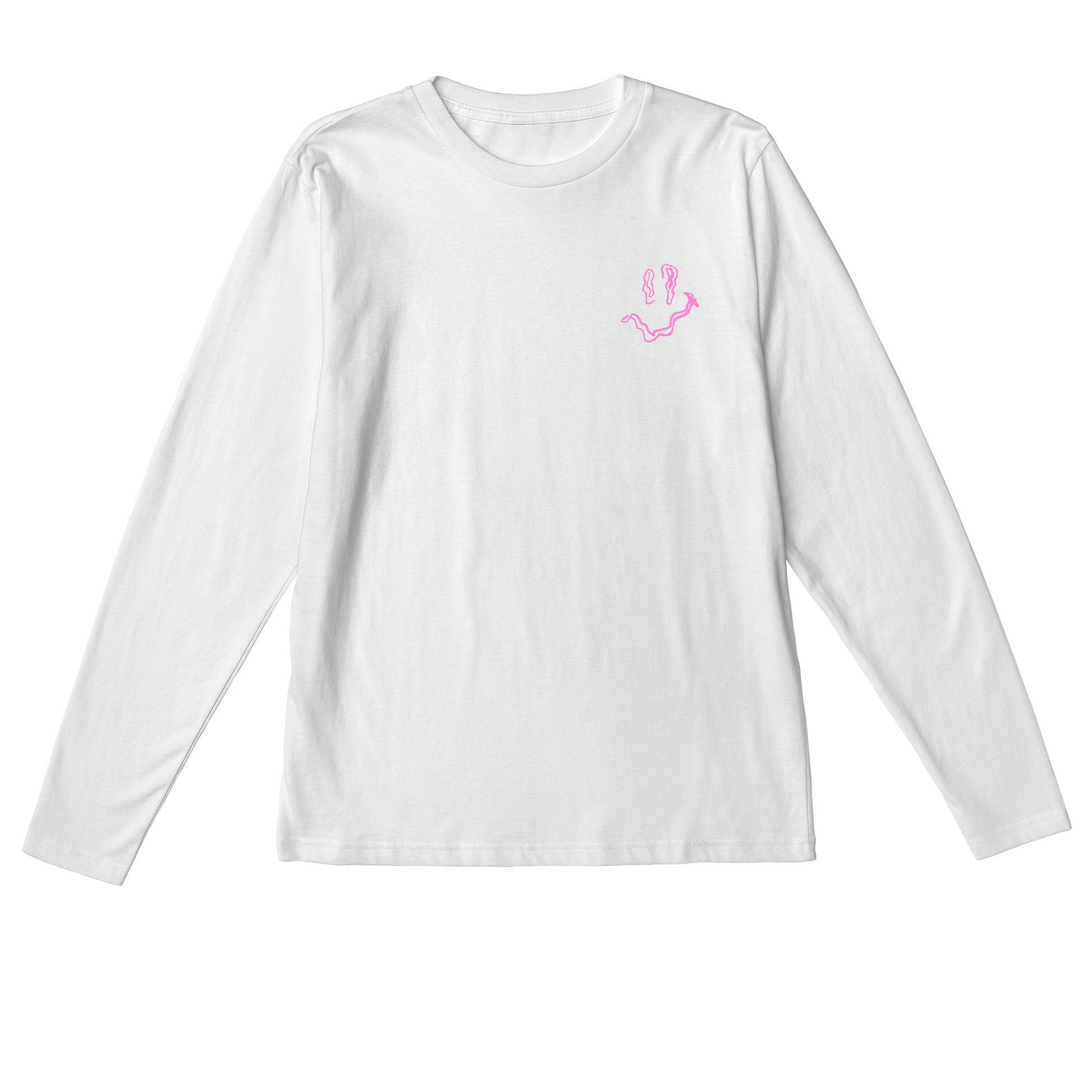 SMILE HIGH CLUB White Long Sleeve T-Shirt - Hun Sauce