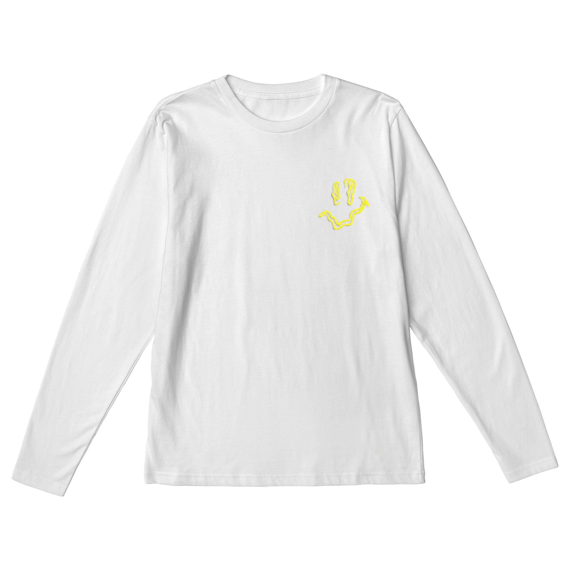 SMILEY Yellow Embroidery Long Sleeve T-Shirt - Hun Sauce