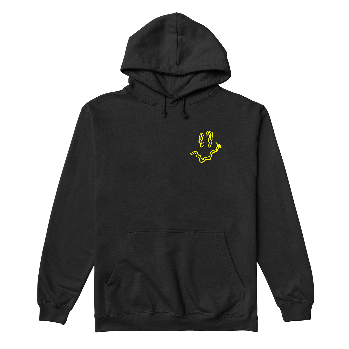 Wavy Smiley Yellow Embroidery Hoodie - Hun Sauce - Streetwear 