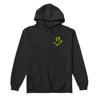 Wavy Smiley Yellow Embroidery Hoodie - Hun Sauce - Streetwear 