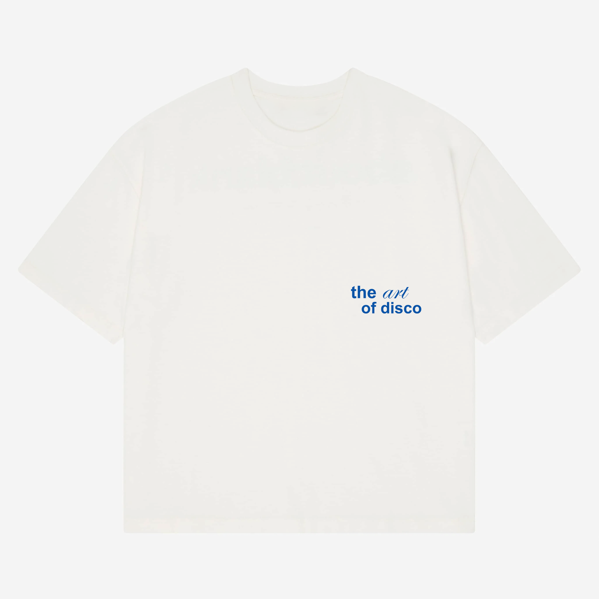 ART OF DISCO Heavyweight T-Shirt - A heavyweight white tee highlighting the anatomy of a disco. Featuring a bold graphic breakdown of the key components that built disco—basslines, bpm and chaos. Designed for the heads who know their four-on-the-floor from their funk section.