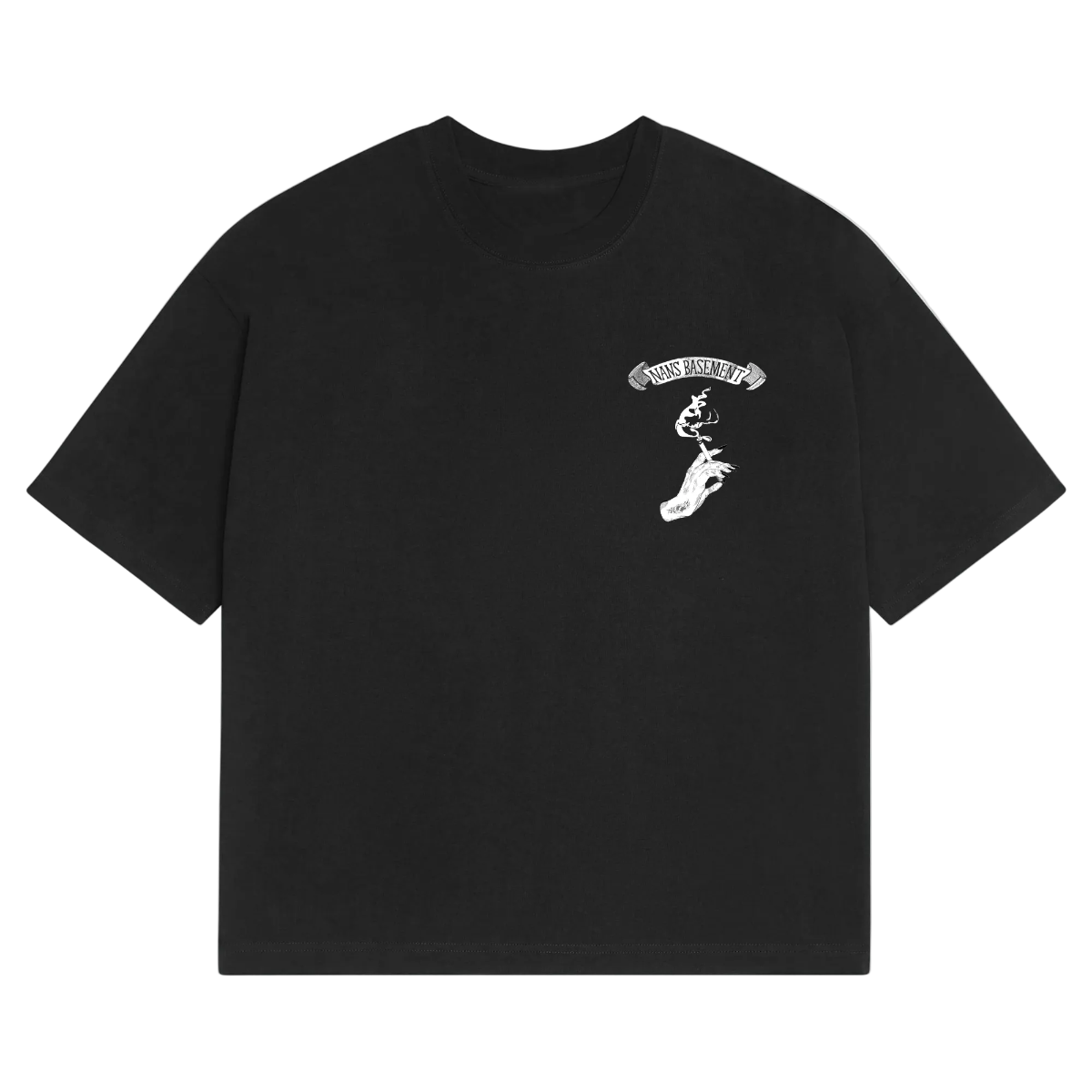 Bespoke Event Merch, by Hun Sauce. Custom event merch created for Nans Basement.