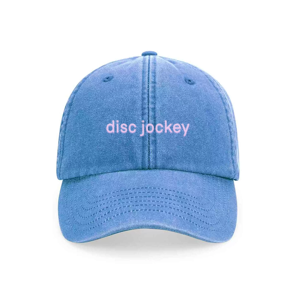 DJ Embroidery Cap - Hun Sauce, Denim Blue Embroidery Cap for DJS
