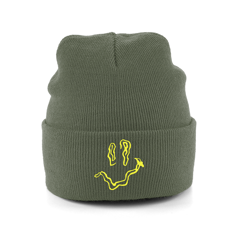 SMILEY Embroidery Beanie Hat | Smile Rave Festival Cosy Hat | Hun Sauce