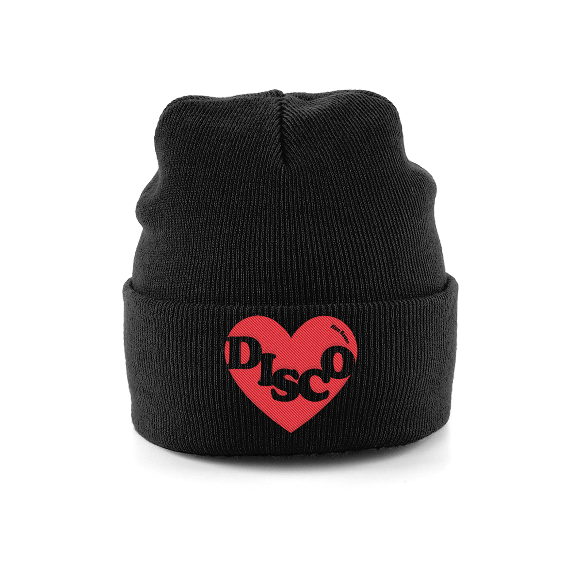 DISCO HEART Beanie Hat, Blue Embroidery hat, for the disco lovers By Hun Sauce. Winter hat.