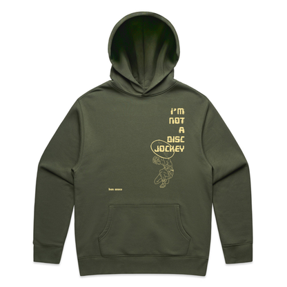 I'M NOT A DJ Hoodie, Rave Relaxed Fit Hood Streetwear, by Hun Sauce