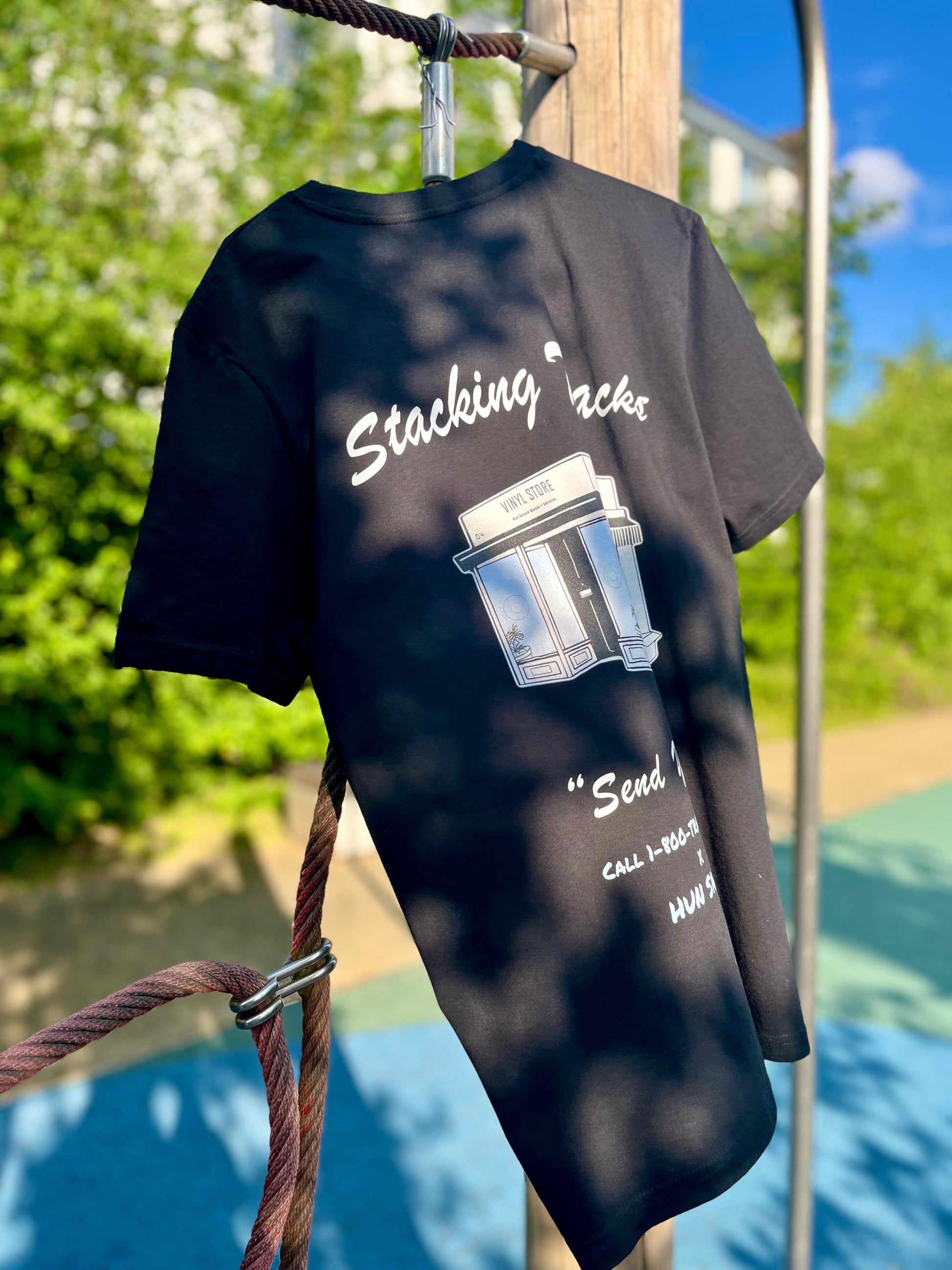 VINYL STORE Black T-Shirt, Trackstack x Hun Sauce - Hun Sauce
