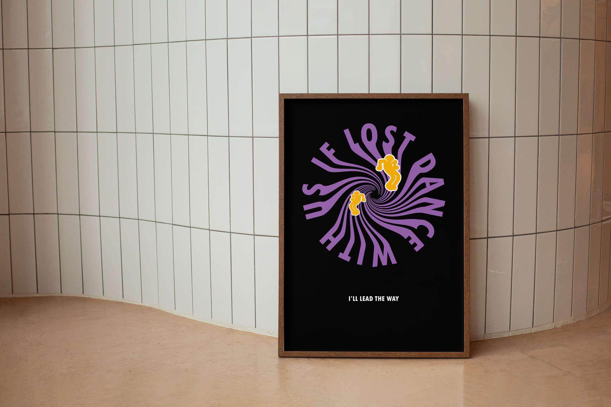 DANCE WITH US Poster Art Print - Hun Sauce - Rave Poster for Home - Disco Art Print in black