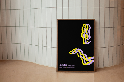 SMILE HIGH CLUB AMP Poster, smiley wall art, homeware - Rave Poster for Home