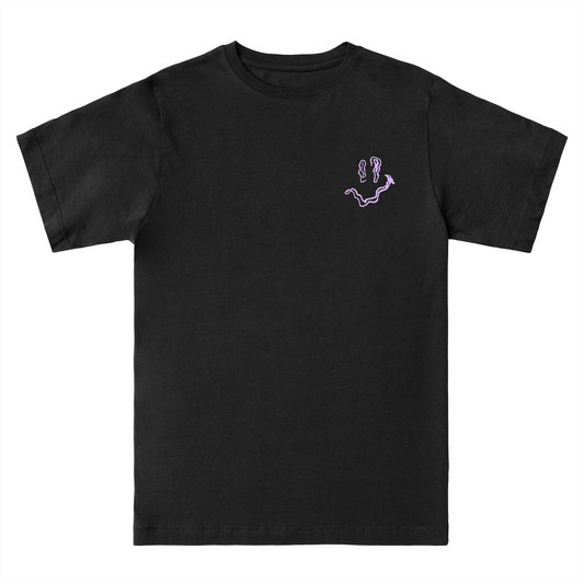 SMILE HIGH CLUB AMP T-Shirt - Hun Sauce - Rave neon dance event dj t-shirt, dj rave clothing. Smiley lilac