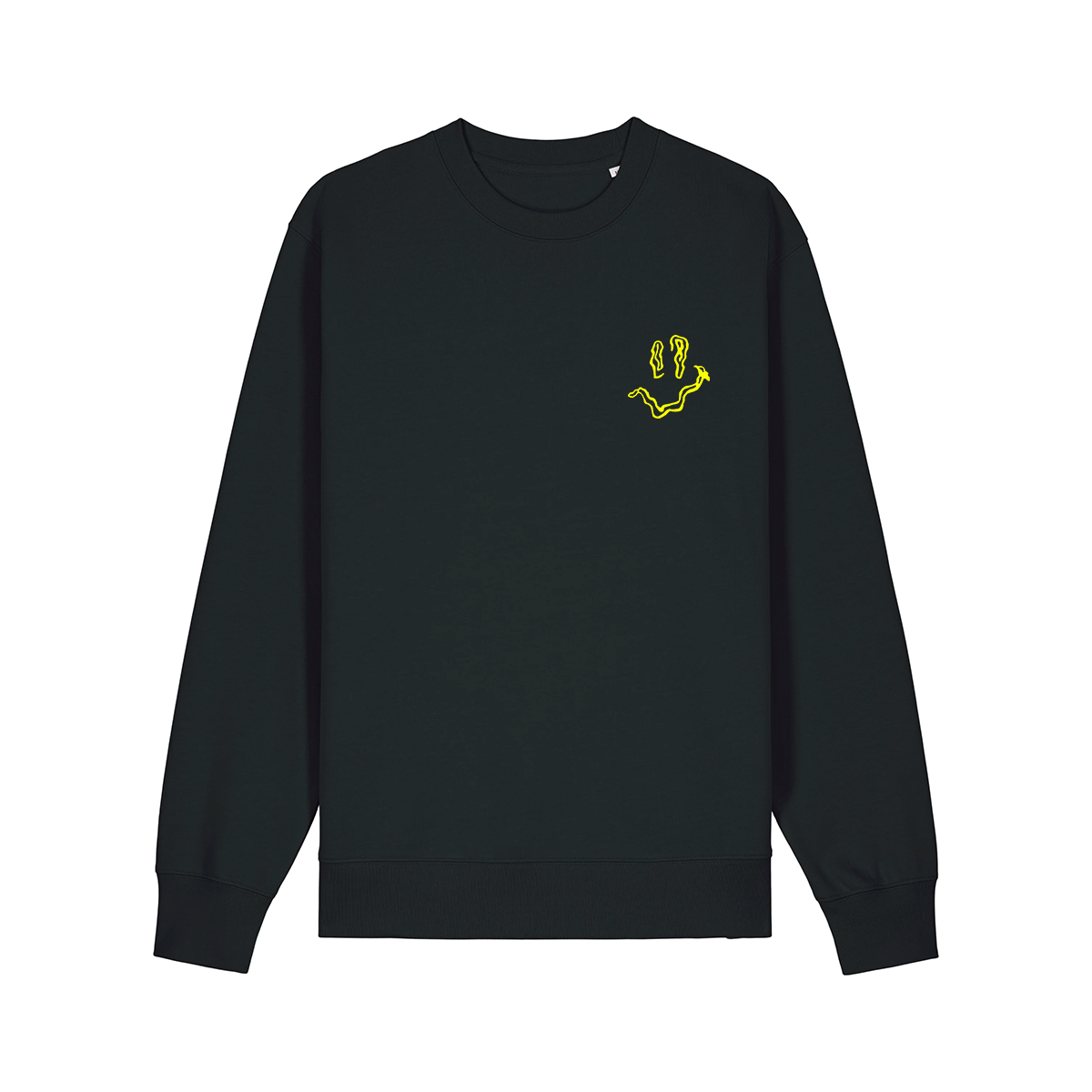 SMILE HIGH CLUB Black Sweatshirt - Hun Sauce black - smiley disco rave dancefloor techno dj