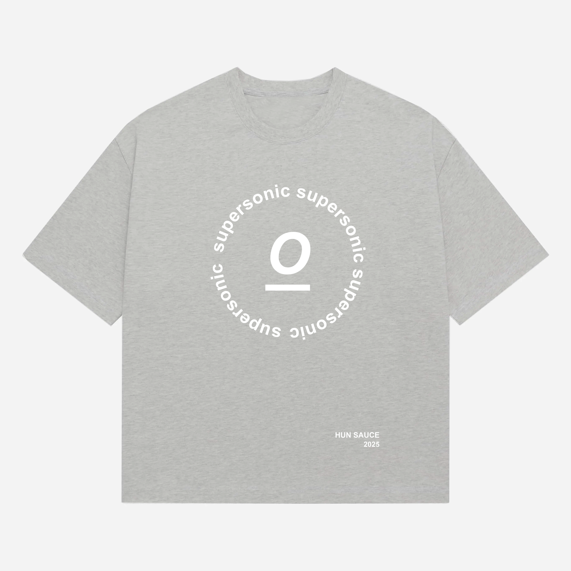 SUPERSONIC T-Shirt, Couldn’t let the Oasis comeback tour slide without dropping a tee to mark the moment. An ode to one of the greats.&nbsp;This heavyweight grey marl tee features bold white text inspired by Supersonic.&nbsp;Soft, oversized, and built to stand the test of time, like the track.
