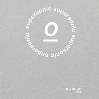 SUPERSONIC T-Shirt, Couldn’t let the Oasis comeback tour slide without dropping a tee to mark the moment. An ode to one of the greats.&nbsp;This heavyweight grey marl tee features bold white text inspired by Supersonic.&nbsp;Soft, oversized, and built to stand the test of time, like the track.