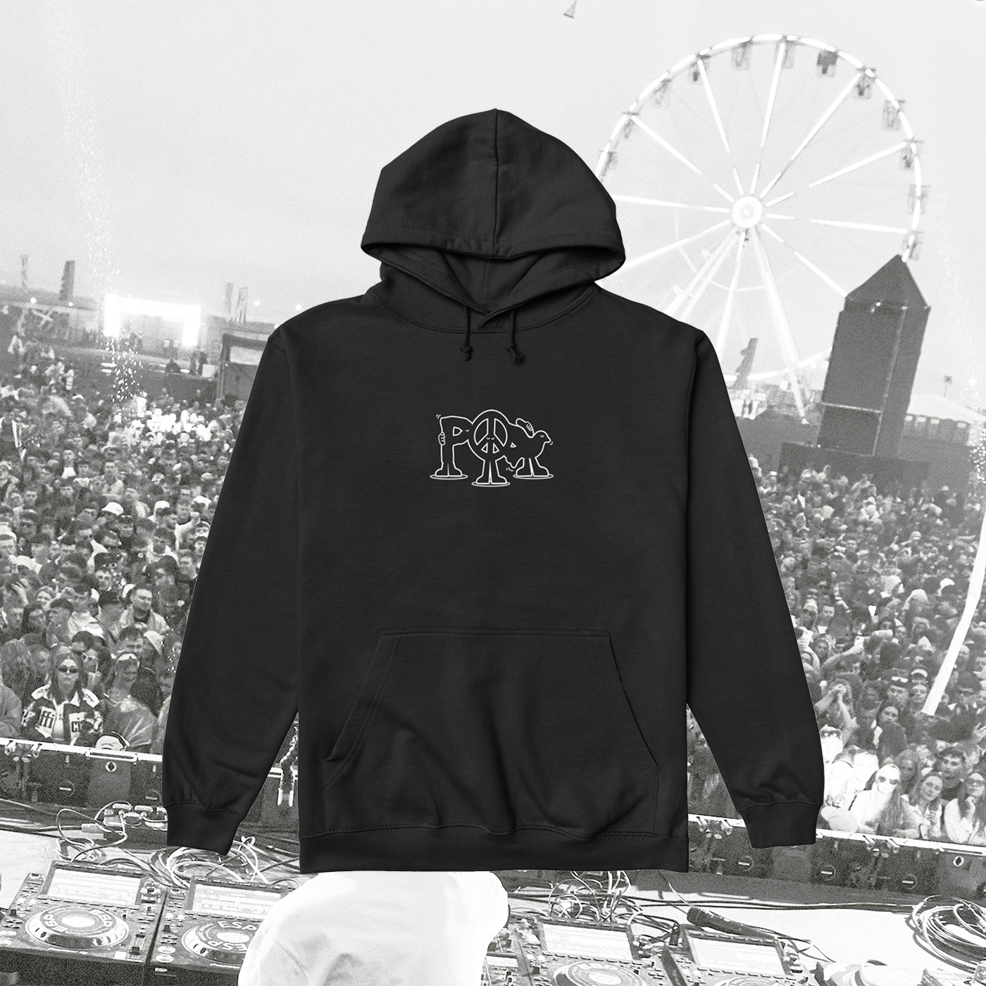 Pavilion Festival Official Merch 2025. By Illustrator Hun Sauce. Music merch designer UK. Hoodie design. 