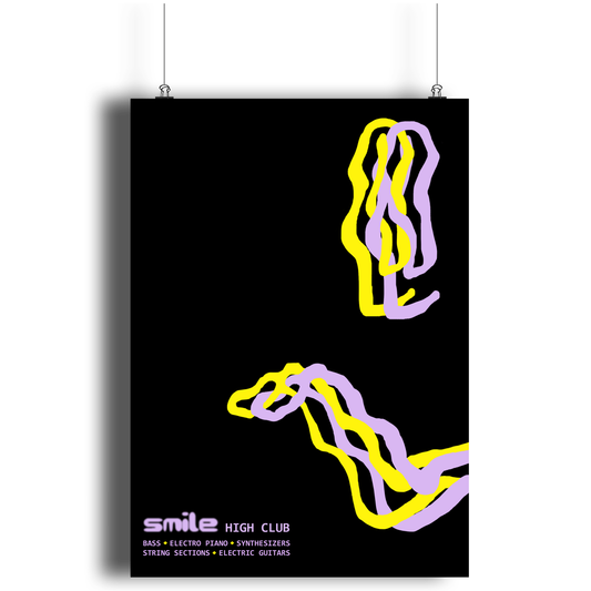 SMILE HIGH CLUB AMP Poster, smiley wall art, homeware - Rave Poster for Home
- Dancefloor Inspired Poster -
