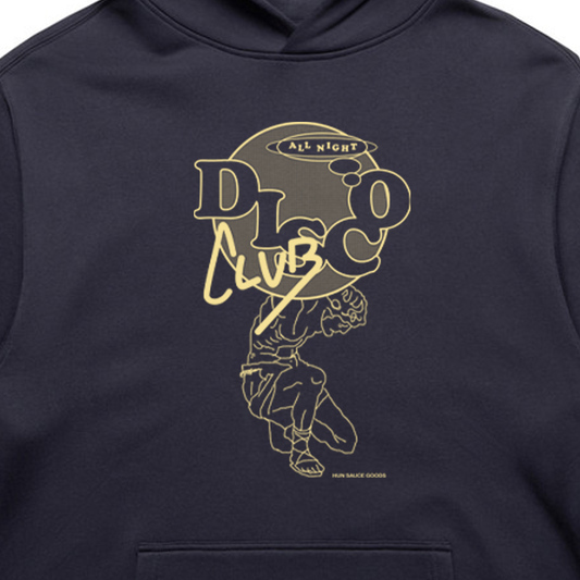 DISCO ALL NIGHT Hoodie, Disco Relaxed Fit Hood Streetwear by Hun Sauce