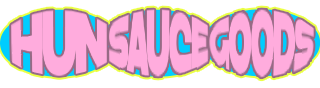 Small Hun Sauce Goods Fun Bubble Text Logo for Drop 3, UK Streetwear brand by East London Illustrator Scarlett