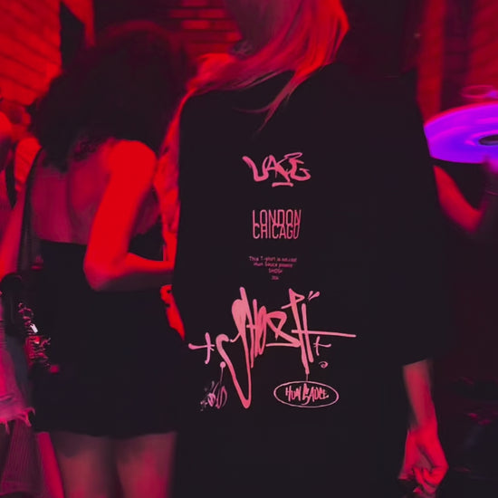 Video of DJ Shosh in the SHOSH x Hun Sauce Heavyweight T-Shirt Created in collaboration with DJ and producer SHOSH, this limited edition heavyweight tee brings together a shared love of music A hand-drawn graffiti-style graphic 
